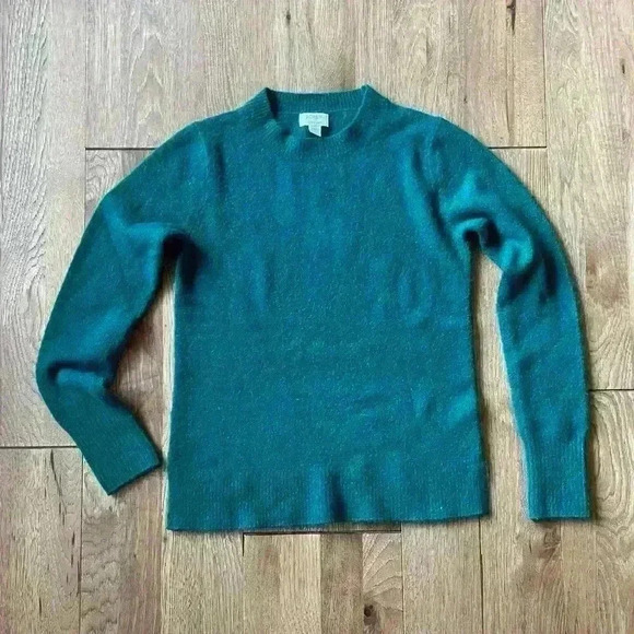 J. Crew‎ Extra Soft Green Sweater Women’s Sz XXS Cozy Winter Holiday Christmas - Picture 1 of 7